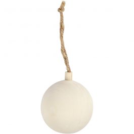 Christmas Ornament, D: 5.5 cm, birch - 1 pc