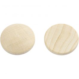 Wooden buttons, D: 25 mm, thickness 5 mm, china berry - 15 pcs