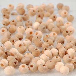 Wooden Beads, D: 5 mm, hole size 1.5 mm, china berry - 100 pcs