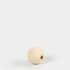 Wooden Bead, D: 15 mm, hole size 3 mm, china berry - 20 pcs
