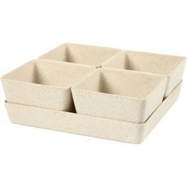 Herbal jars of Bamboo fiber, 195x195x80mm - 1 pc
