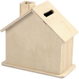 Money box made of plywood, 101x100x54mm - 1 pc
