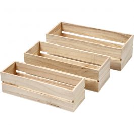 Wood Boxes, paulownia - 3 pcs