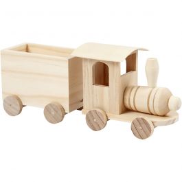 Toy train with carriage, H: 95mm, L: 215mm, W: 65mm - 1 pc