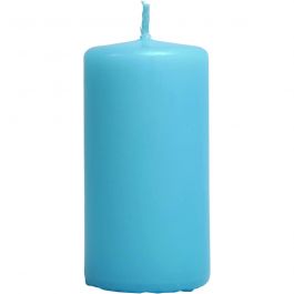 Candles, Light blue, H: 100 mm, D: 50 mm - 6 pcs