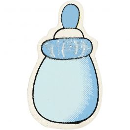 Milk Bottle, Light Blue, size 22x37 mm, thickness 1.7 mm, glitter - 10 pcs