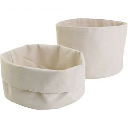 Fabric baskets, H: 14,5 cm, Dia. 20 cm, 385 g, light natural - 10 pcs