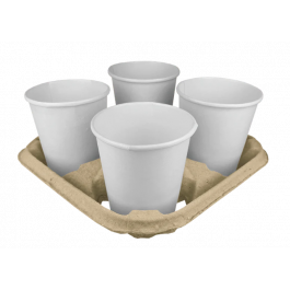 Carrier tray for 4 cups Recycled Carton - 220 pcs