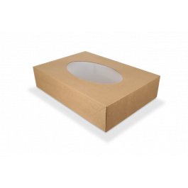 Catering boxes kraft 360x250x80 mm with Window - 50 pcs