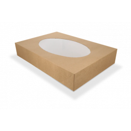 Catering boxes kraft 460x320x80 mm with Window - 50 pcs