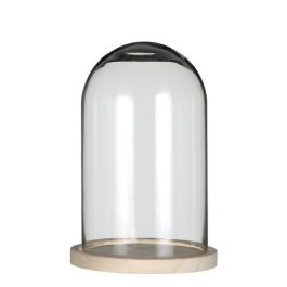 Glass Dome with Wooden Base 140x210mm - 1 pc