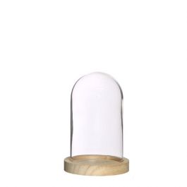 Glass Dome with Wooden Base 100x150mm - 1 pc