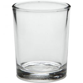 TeaLight holder in glass, H: 6,5 cm, D: 4,5 cm, 120 ml - 12 pcs