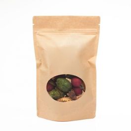 Stand Up Pouches Kraft with oval Window 15x9x23cm | 312 grams - 100 pcs