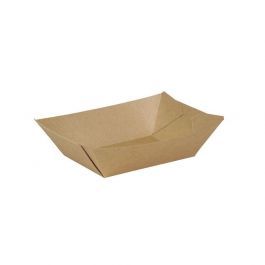 Snack trays cardboard 400 ml Brown Organic Coated (1000 pieces) [GB-DCA06445]