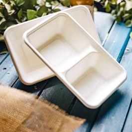 Menu bowl Sugar cane 1000 ml, 23x14.5x5 cm (500 pieces) [GB-DFC01296]