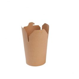 Asia-cardboard boxes 400 ml, brown, PLA-coated - 500 pcs
