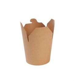 Asia-cardboard boxes 650 ml, brown, PLA-coated - 500 pcs