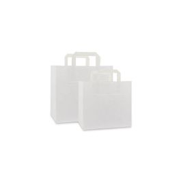 Take-away bags 26+17x25cm White - 250 pcs