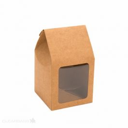 Kraft Gift Boxes with Window 89x89x165mm - 25 pcs