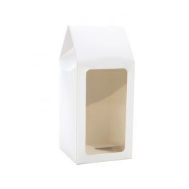Kraft Gift Boxes with Window glossy White 9x9x21.5cm - 25 pcs
