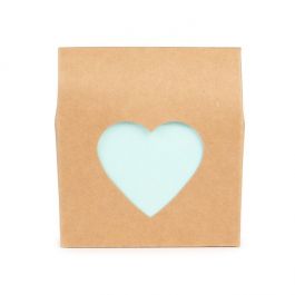 Kraft Gift Boxes Kraft with Heart Window 89x38x102 mm - 25 pcs