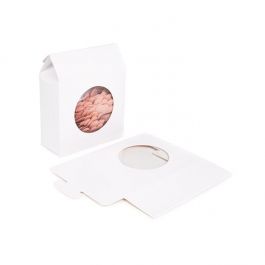 Kraft Gift Boxes White with Circle Window 105x44x133 mm - 25 pcs