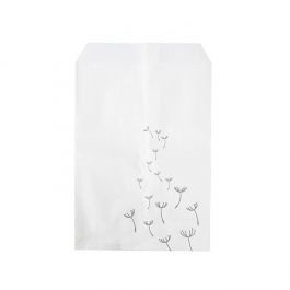 Paper Bags White with Grey Dandelions 127x203 mm - 100 pieces