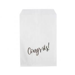 Paper Bags White with Silver Congrats 127x203 mm - 100 pieces