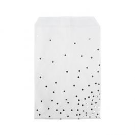 Paper Bags White with Silver Dots 127x203 mm - 100 pieces