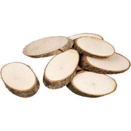 Wooden Discs, approx. 7.5x4.5 cm, thickness 8 mm - 20 pcs