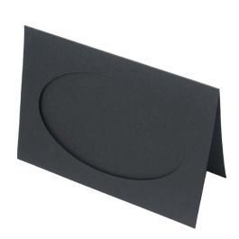 Cards Black White 105x163mm Oval cut - Outer size for 125x175mm print 240g 130x178mm - 25 pcs