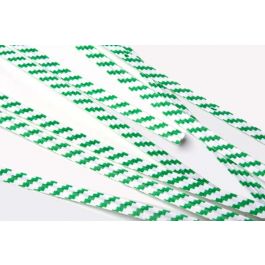 Tin Ties 10.2x0.4cm Paper White/Green striped (1.000 pieces) [TT4WGS]