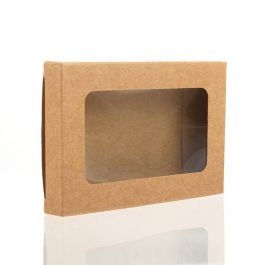 Kraft Gift Boxes with Window 70x14x103mm - 25 pieces