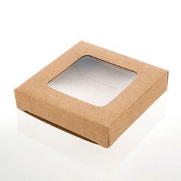 Kraft Gift Boxes with Window 70x21x68mm - 25 pieces