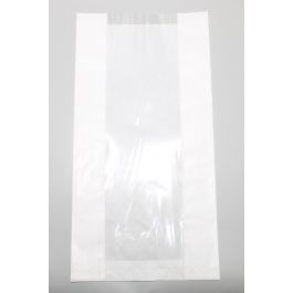 Paper Bags with Window 200x90x380mm White Kraft 40 g/qm - 100 pieces