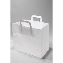 Eco Paper Shopping Bags White 180+80x220mm - 50 pcs