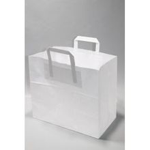 Eco Paper Shopping Bags White 260+120x350mm - 50 pcs