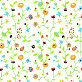 Wrapping paper of grass on a roll Flowers 30cm wide (1 pc.) [FP-IO1713]