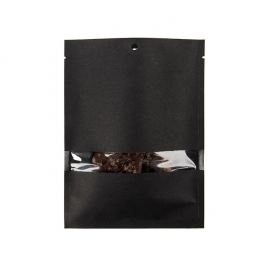 Kraft Bags Black Eco-fiendly 127x178 mm Sealable With Window - 100 pieces