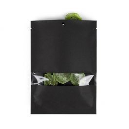 Kraft Bags Black Eco-fiendly 152x229 mm Sealable With Window - 100 pieces