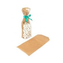 Kraft Block Bottom Bags w/ Paper Insert Backed 89x57x305 mm - 100 Pieces