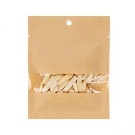 Kraft Bags Compostable 8.5x10.5cm with Window and Sealable (100 pieces) [KHS34W]