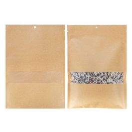Kraft Bags Sealable 13.7x18.5cm with Window (100 pieces) [KHS57MW]