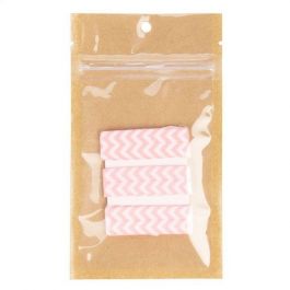 Kraft Barrier Bags with clear front 76 x 114 mm w/Tear Notches - 100 Pieces