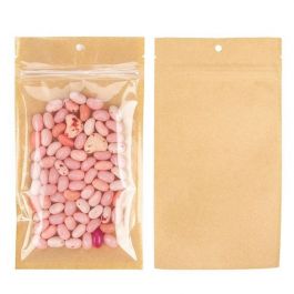 Kraft Barrier Bags with clear front 102 x 165 mm w/Tear Notches - 100 Pieces
