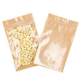 Kraft Barrier Bags with clear front 152 x 235 mm w/Tear Notches - 100 Pieces