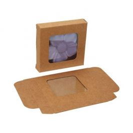 Kraft Gift Boxes with Window 70x14x68mm - 25 pieces