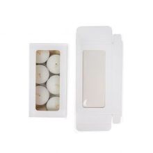 White Gift Boxes Window Box w/ attached window 70x21x138 mm - 25 pieces