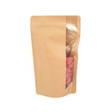 Stand Up Pouches Kraft | Vertical Window | 340 grams | 171x89x286mm - 100 pcs